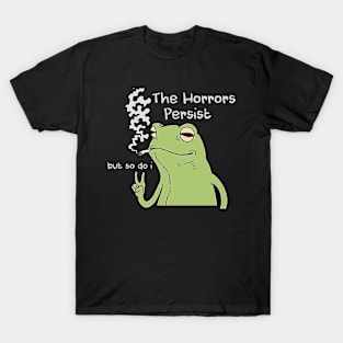 The Horrors Persist Frog Sweatshirt, Funny Crewnecks, Froggy, Funny Cottage Core, Frog Lover, Silly Gift, Liberal Democrat, Gag Gift, Trendy T-Shirt